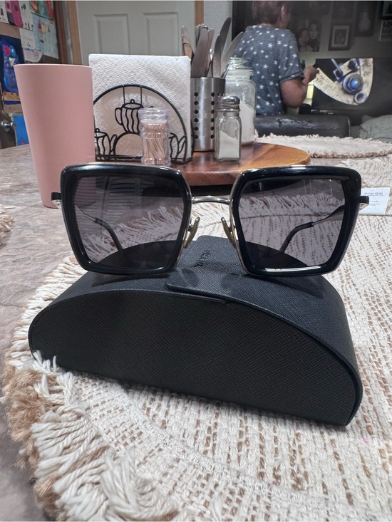 Prada Accessories - Prada Black Square Women's Sunglasses with Dark Lenses